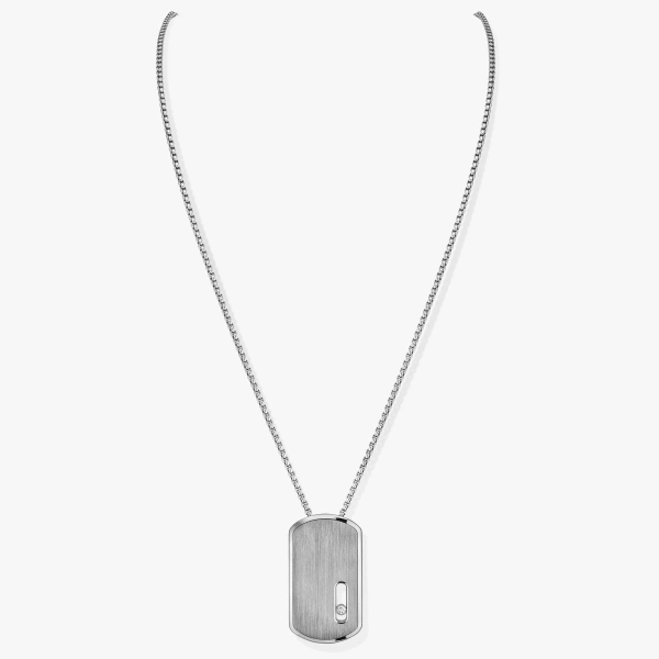 Messika Move Titanium Pendant Necklace in Natural Titanium | Fine Necklaces | Coveti