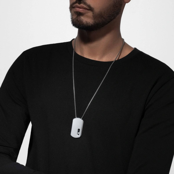 Messika Move Titanium Pendant Necklace in Natural Titanium | Fine Necklaces | Coveti