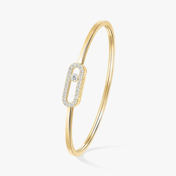 Messika Move Uno Bangle in 18K Yellow Gold, Large Model | Fine Bracelets | Coveti