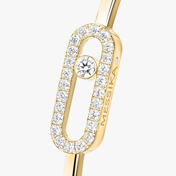 Messika Move Uno Bangle in 18K Yellow Gold, Large Model | Fine Bracelets | Coveti