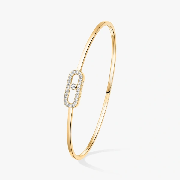 Messika Move Uno Bangle in 18K Yellow Gold, Small Model | Fine Bracelets | Coveti