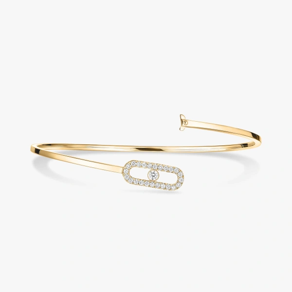 Messika Move Uno Bangle in 18K Yellow Gold, Small Model | Fine Bracelets | Coveti