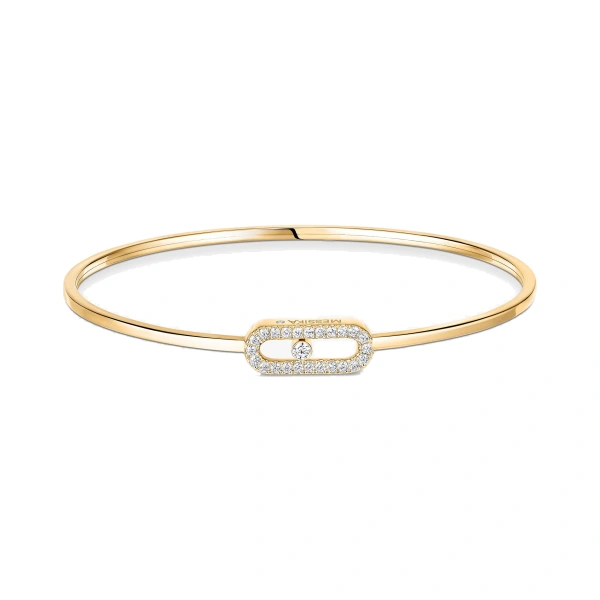 Messika Move Uno Bangle in 18K Yellow Gold, Small Model | Fine Bracelets | Coveti