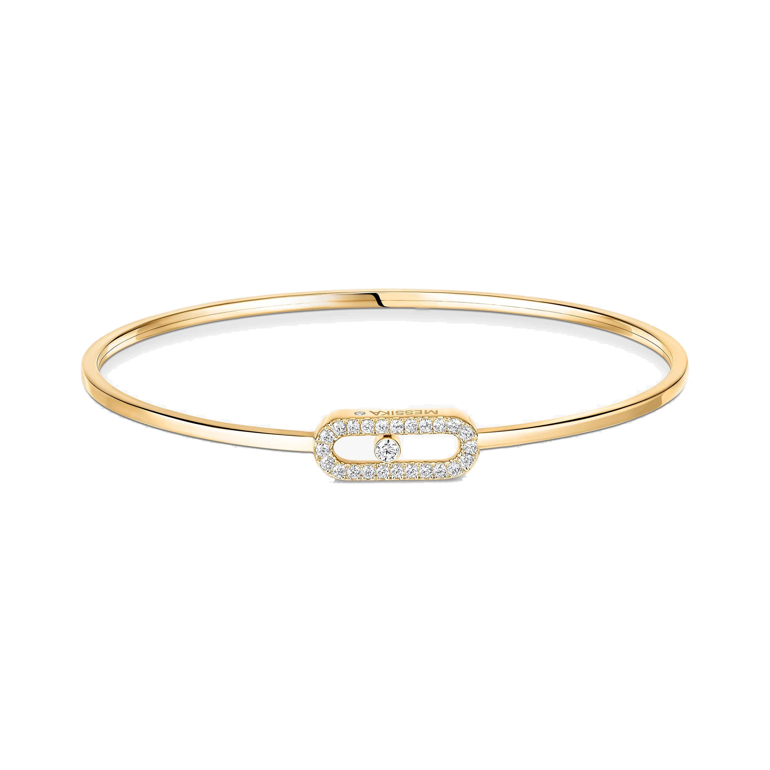 Messika Move Uno Bangle in 18K Yellow Gold, Small Model Messika Move Uno Bangle in 18K Yellow Gold, Small Model | Fine Bracelets | Coveti