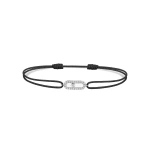 Messika Move Uno Black Cord Bracelet in 18K White Gold | Fine Bracelets | Coveti