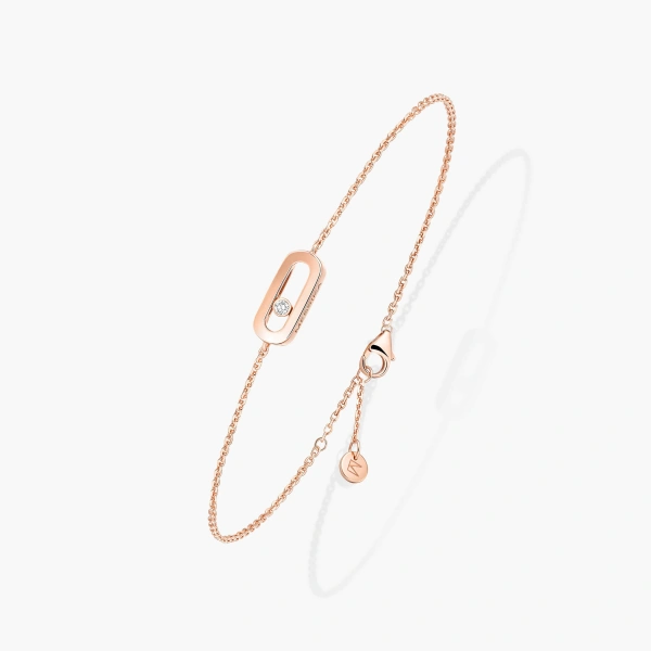 Messika Move Uno Bracelet in 18K Pink Gold, Mini Model | Fine Bracelets | Coveti