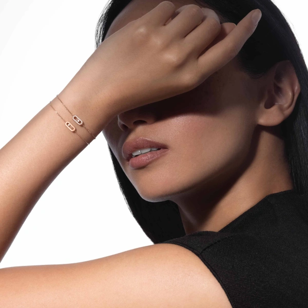 Messika Move Uno Bracelet in 18K Pink Gold, Mini Model | Fine Bracelets | Coveti