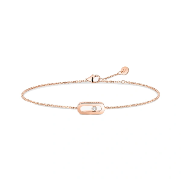 Messika Move Uno Bracelet in 18K Pink Gold, Mini Model | Fine Bracelets | Coveti