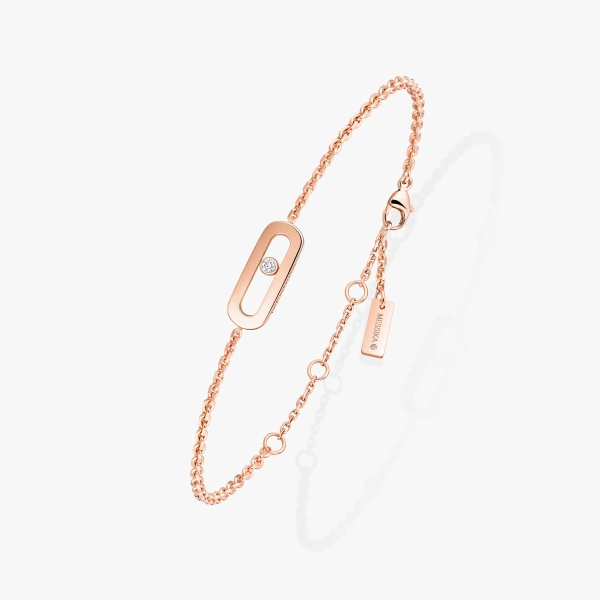 Messika Move Uno Bracelet in 18K Pink Gold | Fine Bracelets | Coveti