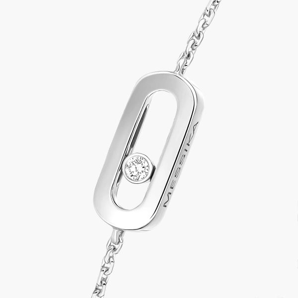 Messika Move Uno Bracelet in 18K White Gold, Mini Model | Fine Bracelets | Coveti