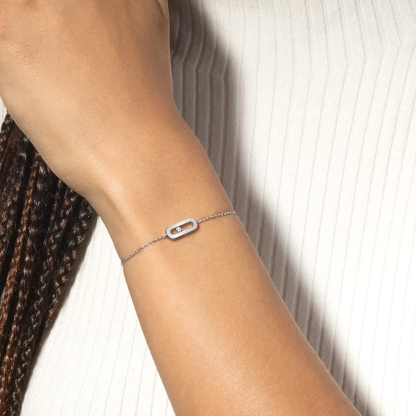 Messika Move Uno Bracelet in 18K White Gold | Fine Bracelets | Coveti
