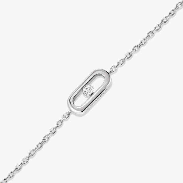 Messika Move Uno Children's Bracelet in 18K White Gold, Mini Model | Fine Bracelets | Coveti
