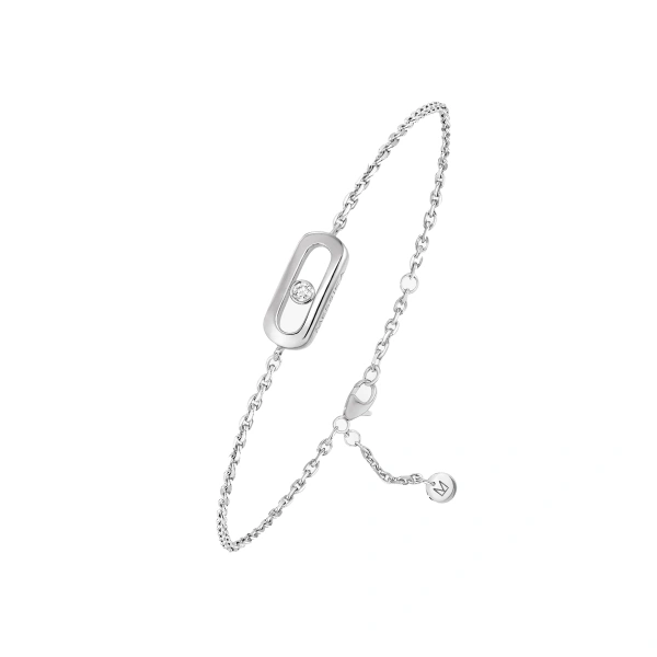 Messika Move Uno Children's Bracelet in 18K White Gold, Mini Model | Fine Bracelets | Coveti