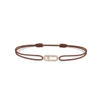 Messika Move Uno Chocolate Cord Bracelet in 18K Pink Gold | Fine Bracelets | Coveti