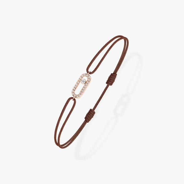 Messika Move Uno Chocolate Cord Bracelet in 18K Pink Gold | Fine Bracelets | Coveti