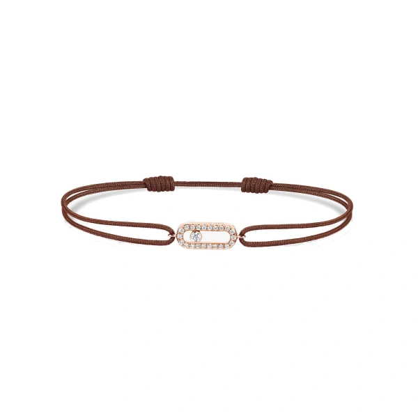 Move Uno Chocolate Cord Bracelet in 18K Pink Gold