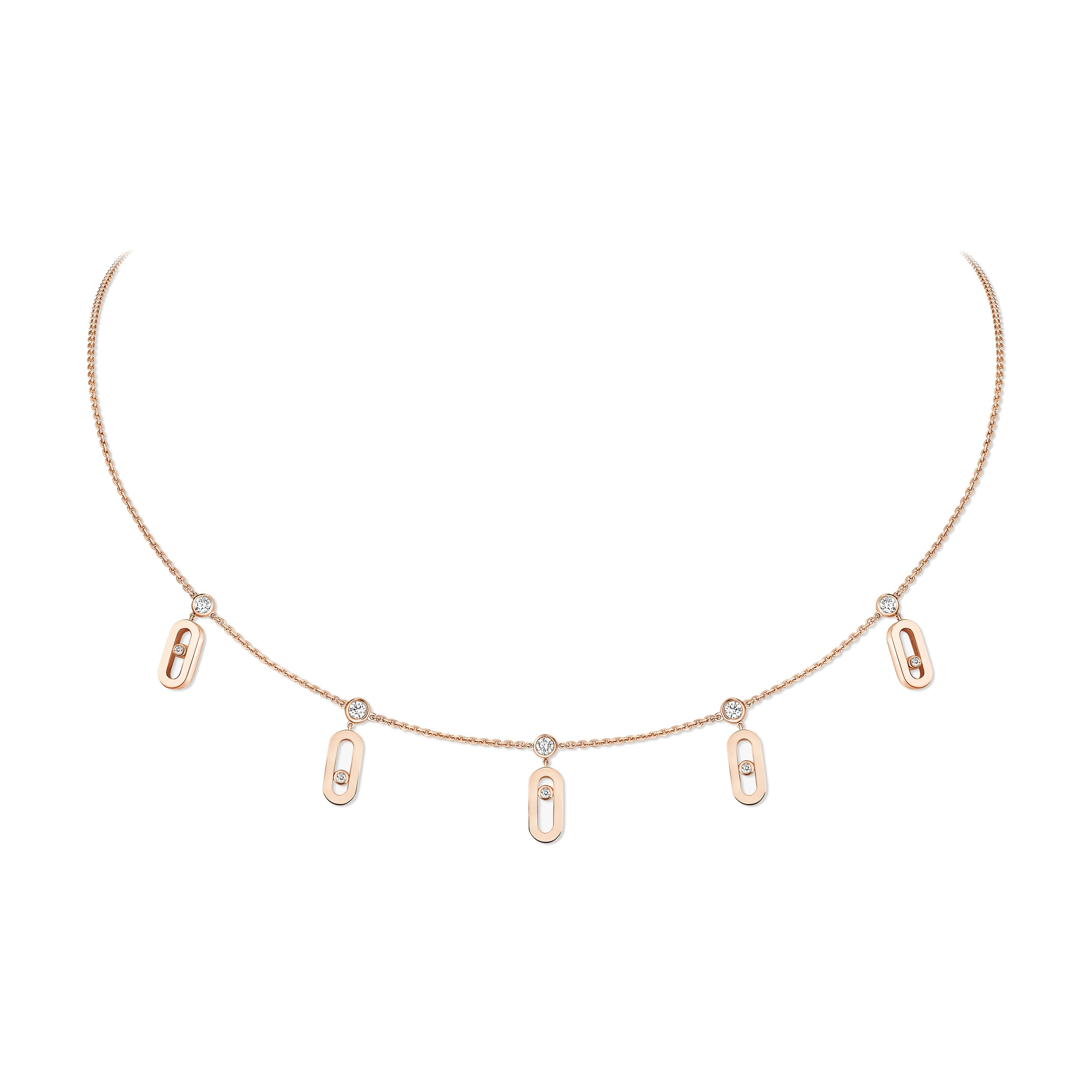 Messika Move Uno Choker Necklace in 18K Pink Gold Messika Move Uno Choker Necklace in 18K Pink Gold | Fine Necklaces | Coveti