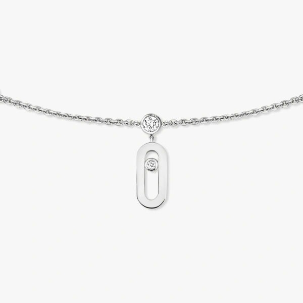 Messika Move Uno Choker Necklace in 18K White Gold | Fine Necklaces | Coveti