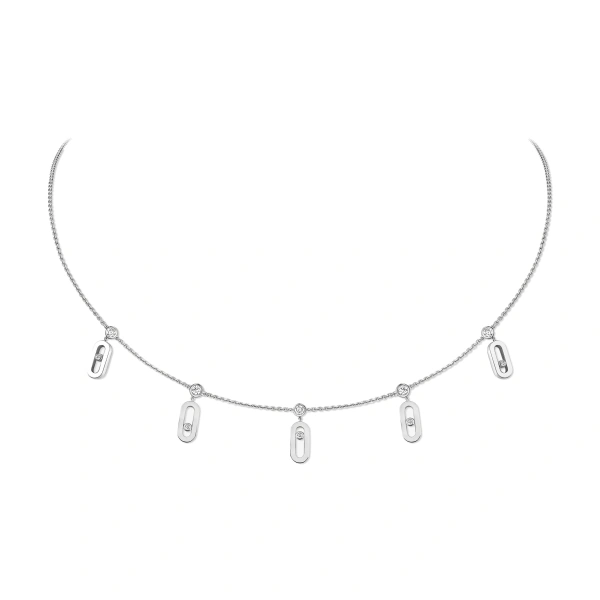 Messika Move Uno Choker Necklace in 18K White Gold | Fine Necklaces | Coveti