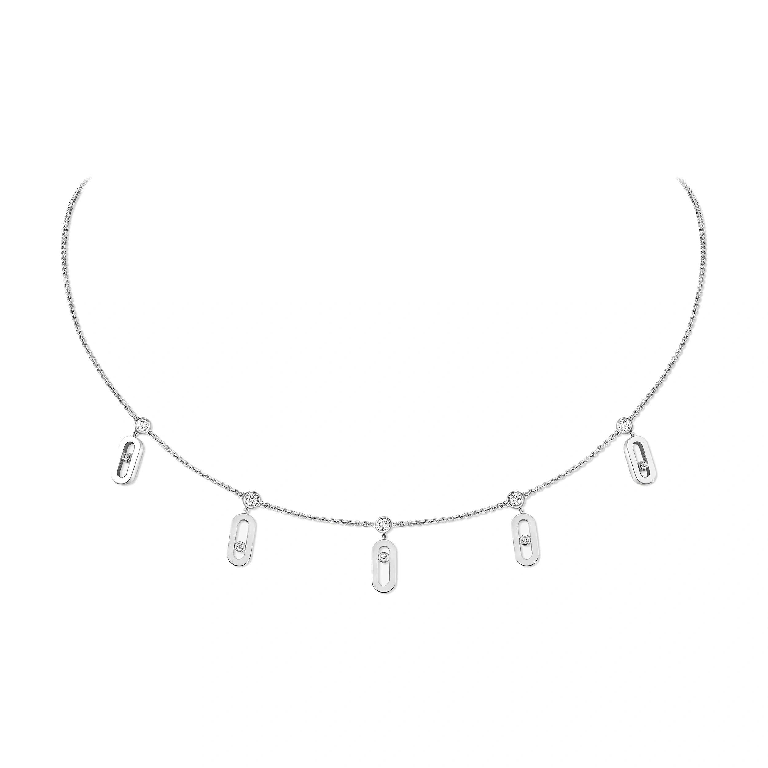 Messika Move Uno Choker Necklace in 18K White Gold Messika Move Uno Choker Necklace in 18K White Gold | Fine Necklaces | Coveti