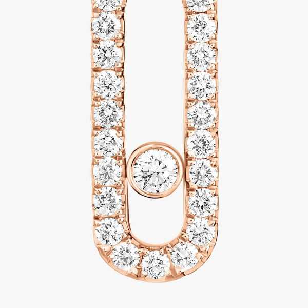 Messika Move Uno Drop Earrings in 18K Pink Gold | Fine Earrings | Coveti