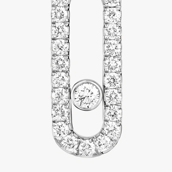 Messika Move Uno Drop Earrings in 18K White Gold, Ref. 05631 | Fine Earrings | Coveti