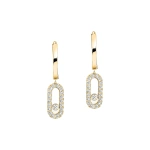 Messika Move Uno Drop Earrings in 18K Yellow Gold | Fine Earrings | Coveti