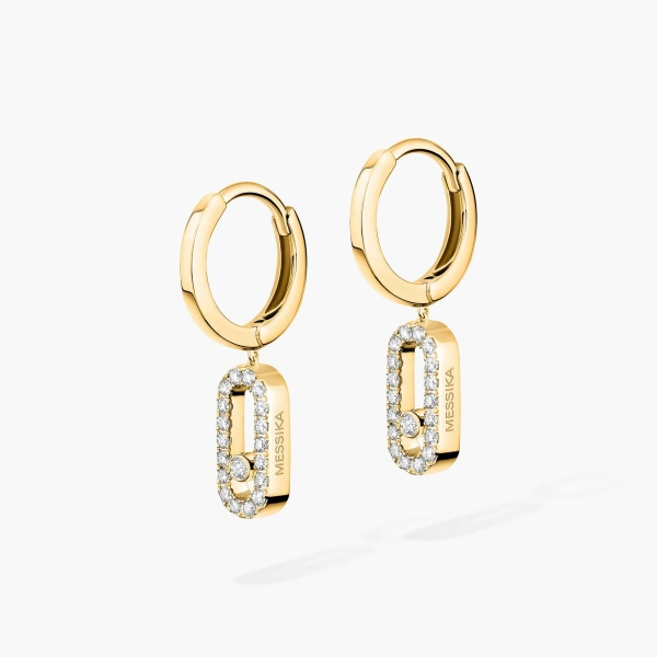 Messika Move Uno Drop Earrings in 18K Yellow Gold | Fine Earrings | Coveti