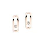 Messika Move Uno Earrings in 18K Pink Gold | Fine Earrings | Coveti