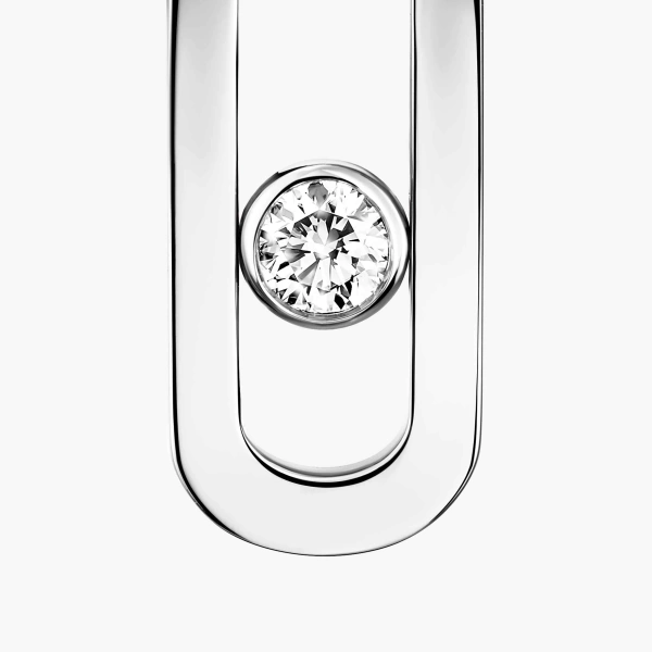 Messika Move Uno Earrings in 18K White Gold | Fine Earrings | Coveti