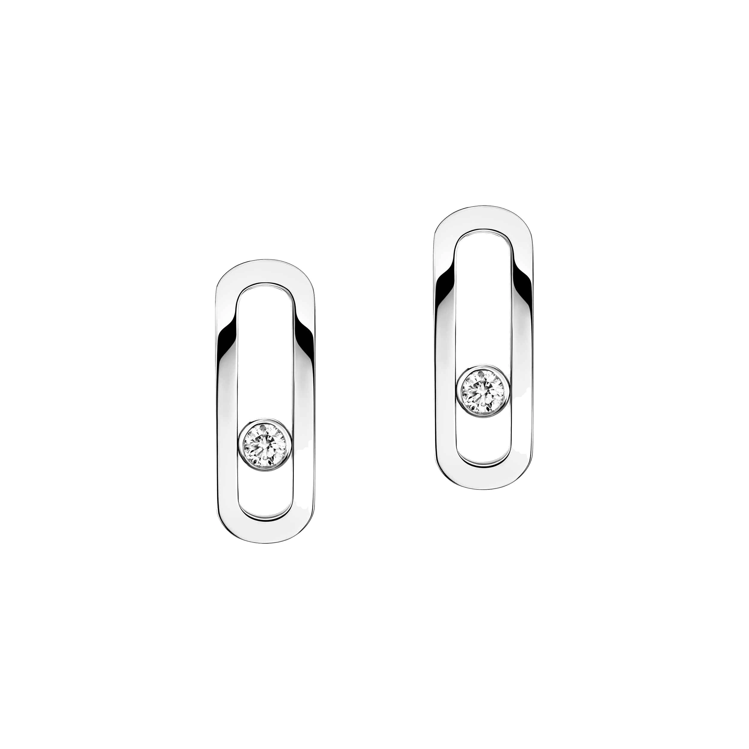 Messika Move Uno Earrings in 18K White Gold Messika Move Uno Earrings in 18K White Gold | Fine Earrings | Coveti