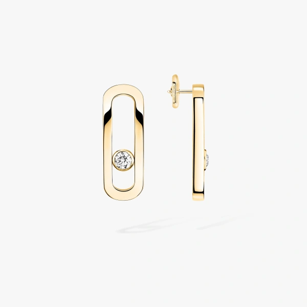 Messika Move Uno Earrings in 18K Yellow Gold | Fine Earrings | Coveti