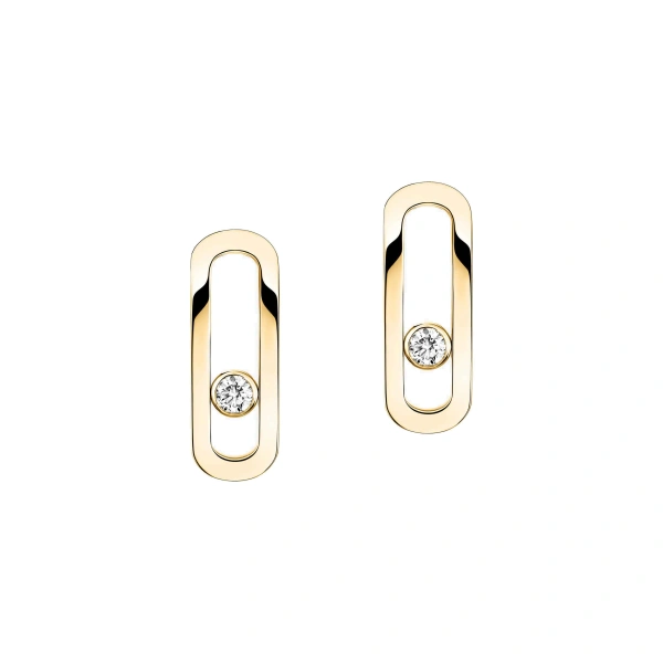 Messika Move Uno Earrings in 18K Yellow Gold | Fine Earrings | Coveti