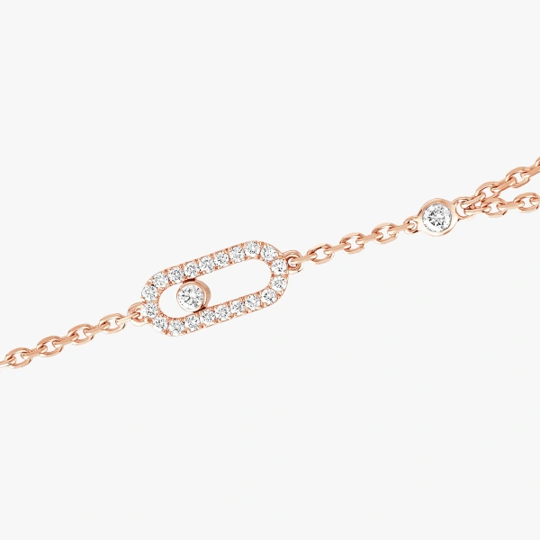 Messika Move Uno Hand Bracelet in 18K Pink Gold | Fine Bracelets | Coveti