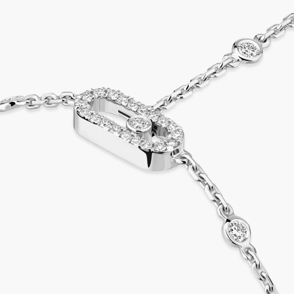 Messika Move Uno Hand Bracelet in 18K White Gold | Fine Bracelets | Coveti