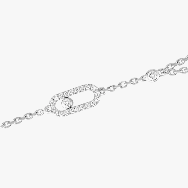Messika Move Uno Hand Bracelet in 18K White Gold | Fine Bracelets | Coveti