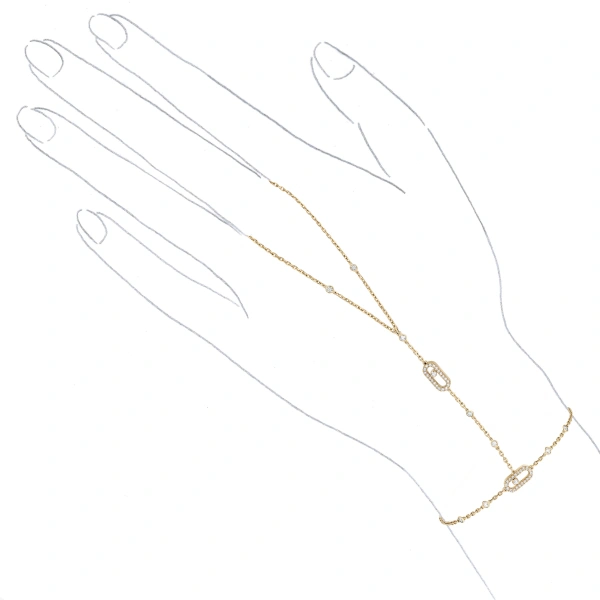 Messika Move Uno Hand Bracelet in 18K Yellow Gold | Fine Bracelets | Coveti