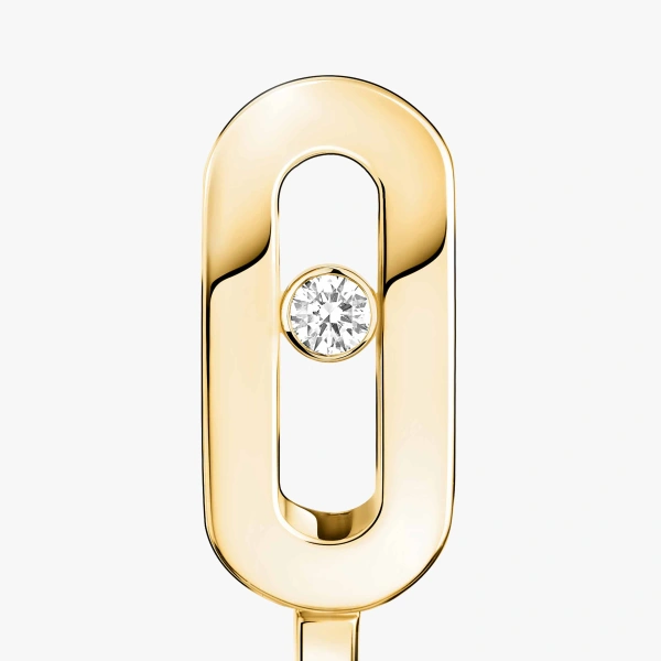 Messika Move Uno Mini Hoop Earrings in 18K Yellow Gold | Fine Earrings | Coveti