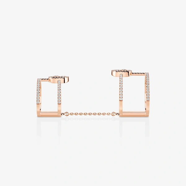 Messika Move Uno Multi-Wear Pave Ring in 18K Pink Gold | Fine Rings | Coveti
