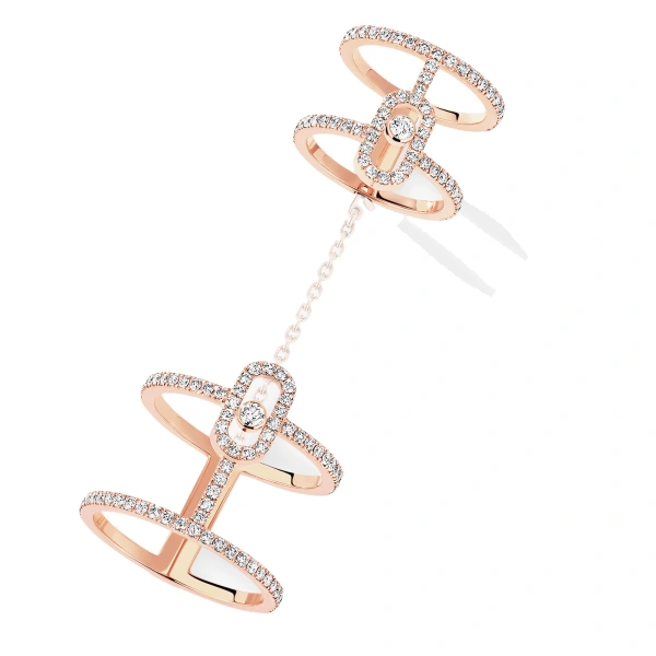 Move Uno Multi-Wear Pave Ring in 18K Pink Gold