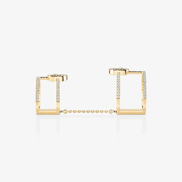 Messika Move Uno Multi-Wear Pave Ring in 18K Yellow Gold | Fine Rings | Coveti