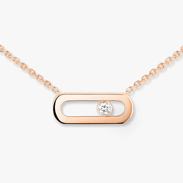 Messika Move Uno Necklace in 18K Pink Gold | Fine Necklaces | Coveti