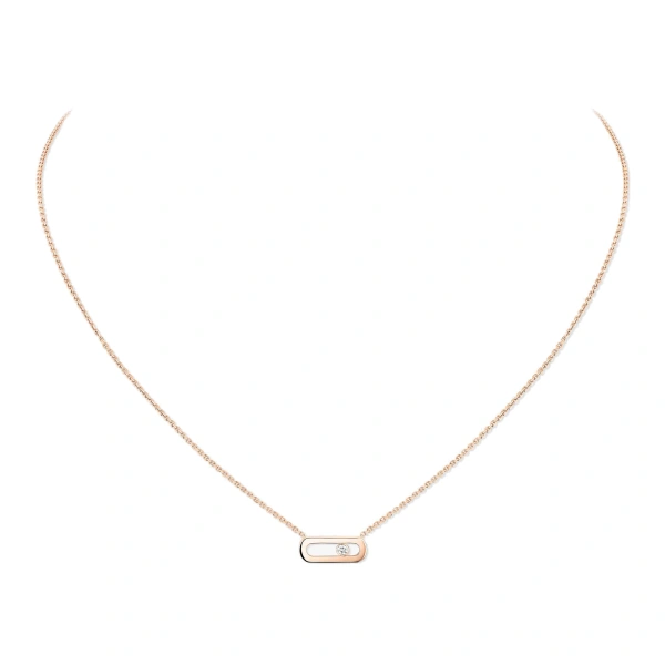 Messika Move Uno Necklace in 18K Pink Gold | Fine Necklaces | Coveti