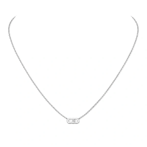 Move Uno Necklace in 18K White Gold, Mini Model