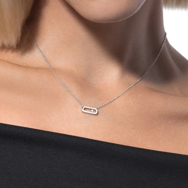 Messika Move Uno Necklace in 18K White Gold | Fine Necklaces | Coveti