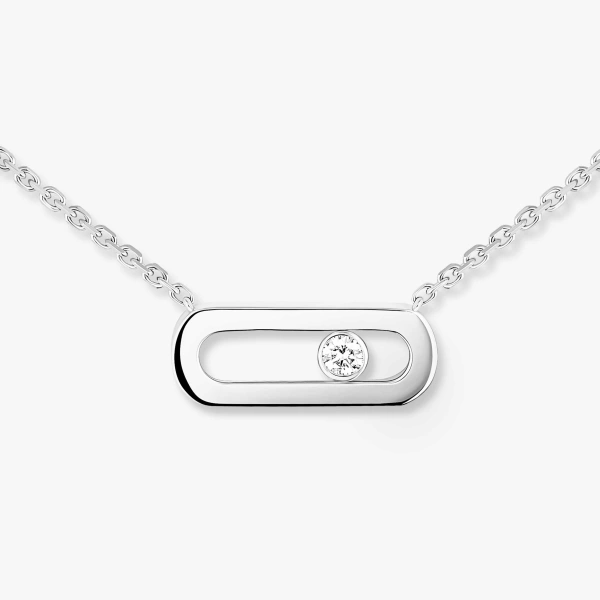 Messika Move Uno Necklace in 18K White Gold | Fine Necklaces | Coveti