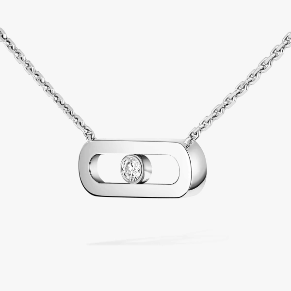 Messika Move Uno Necklace in 18K White Gold | Fine Necklaces | Coveti