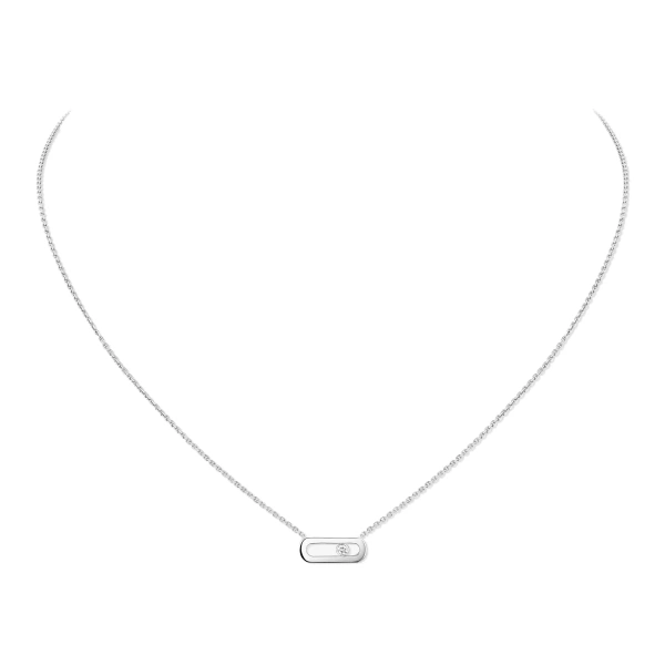 Messika Move Uno Necklace in 18K White Gold | Fine Necklaces | Coveti