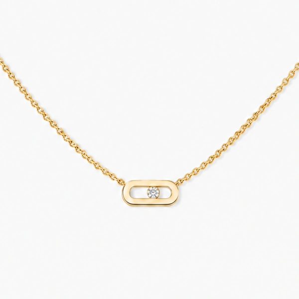 Messika Move Uno Necklace in 18K Yellow Gold, Mini Model | Fine Necklaces | Coveti