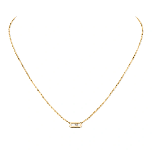 Messika Move Uno Necklace in 18K Yellow Gold, Mini Model | Fine Necklaces | Coveti